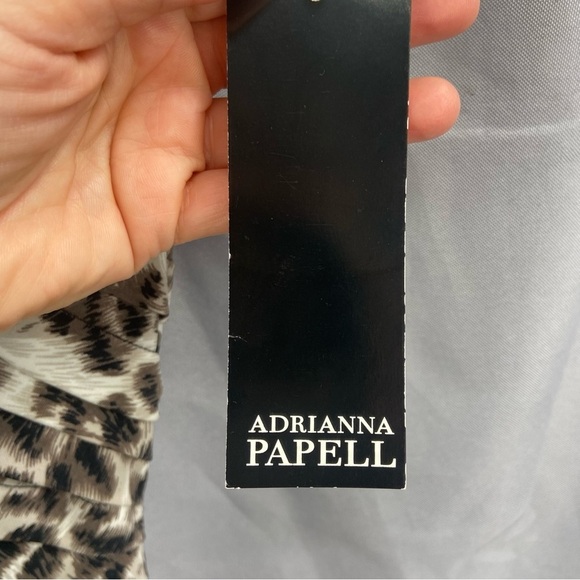 Adrianna Papell Sleeveless Jersey Leopard Print Pleated Sheath Dress Size 4 NWT - Picture 4 of 9